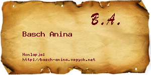 Basch Anina névjegykártya